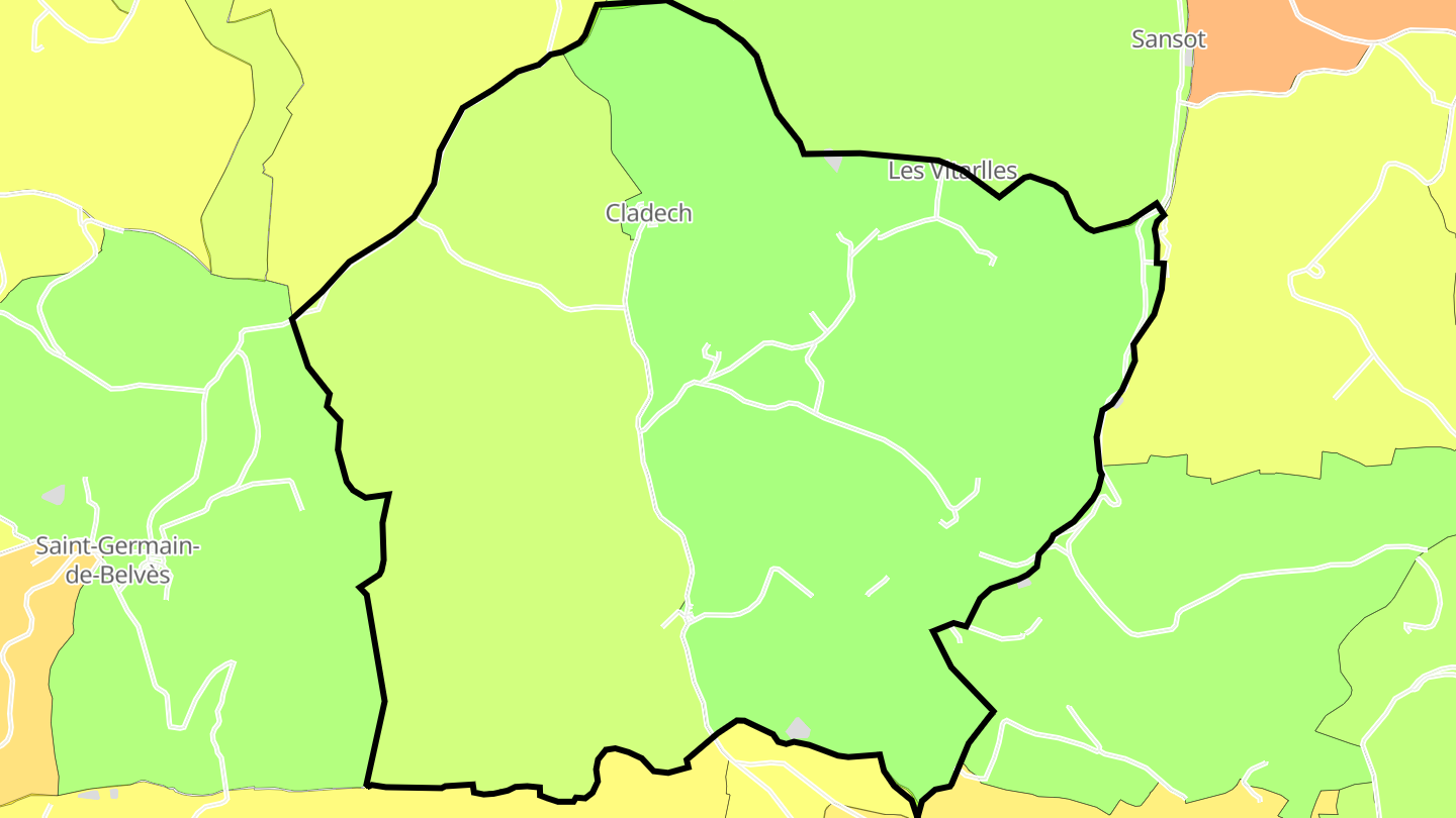 Carte des prix de l'immobilier Cladech