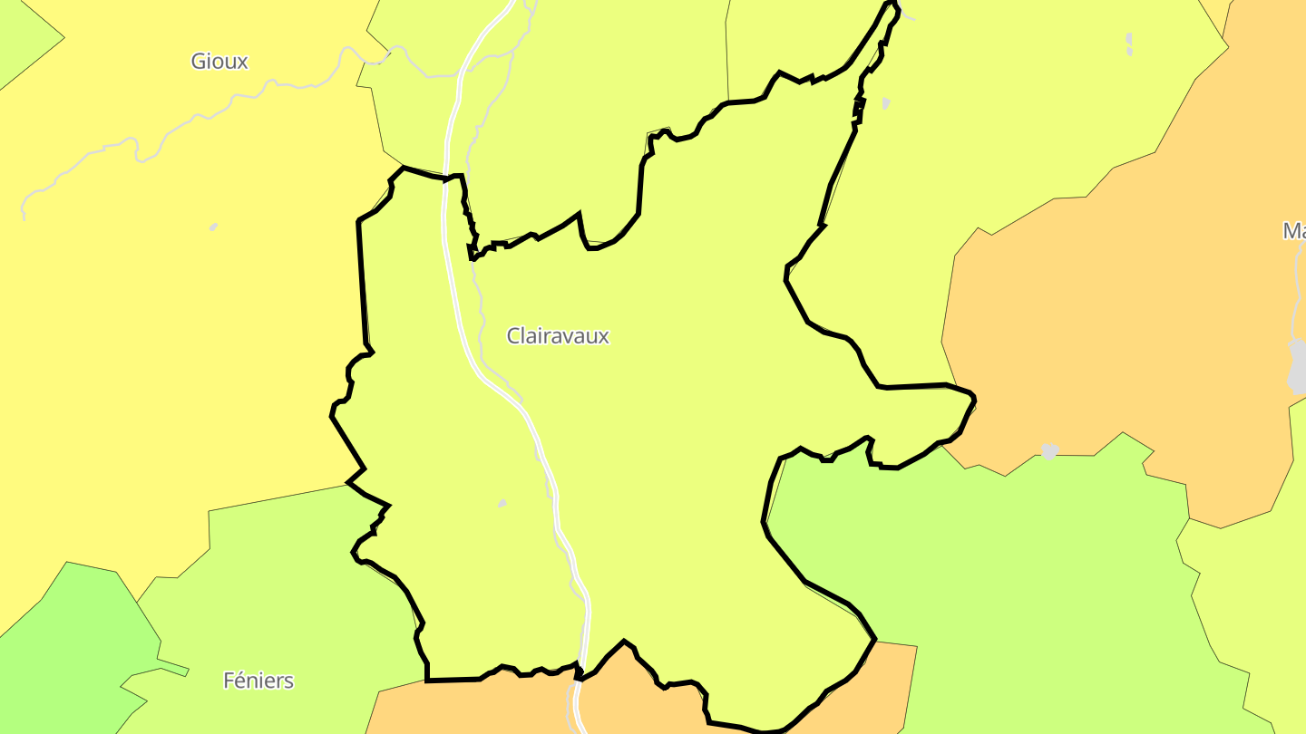Carte des prix de l'immobilier Clairavaux