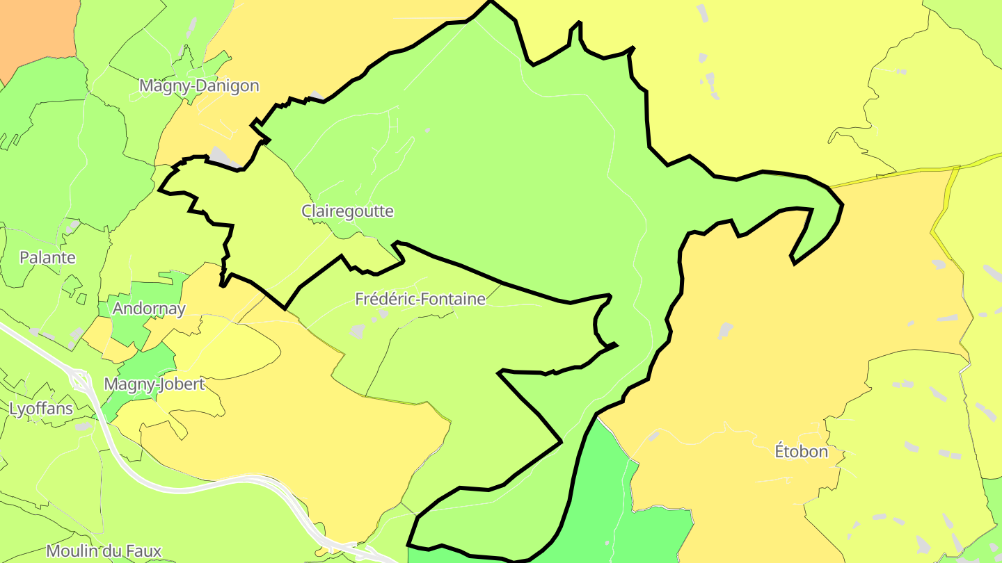 Carte des prix de l'immobilier Clairegoutte