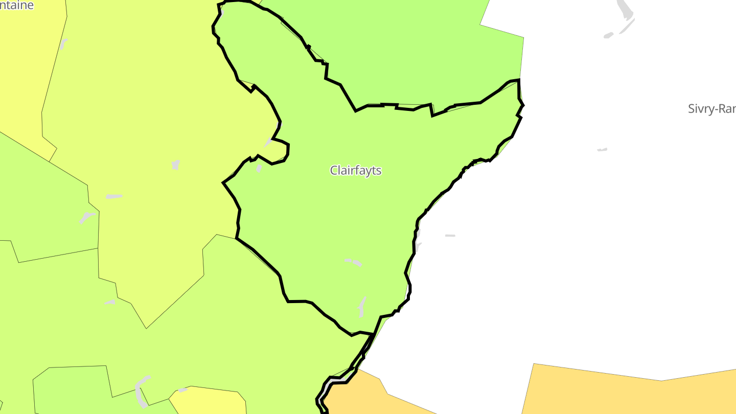 Carte des prix de l'immobilier Clairfayts