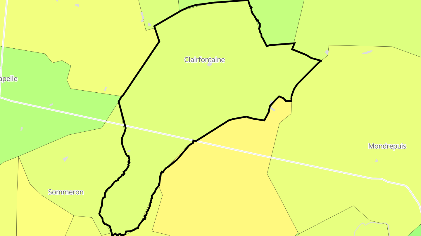 Carte des prix de l'immobilier Clairfontaine