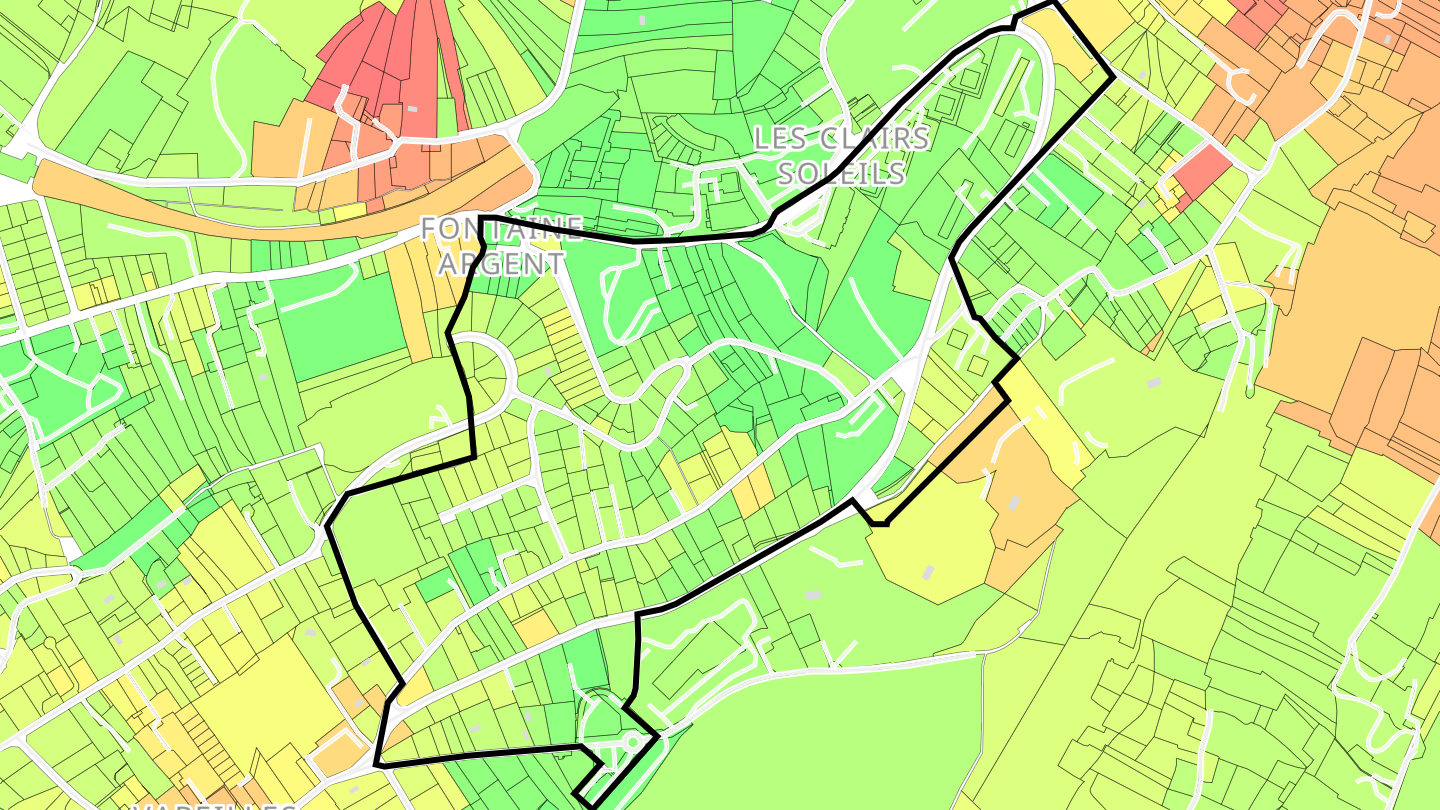 Carte des prix de l'immobilier Clairs Soleils