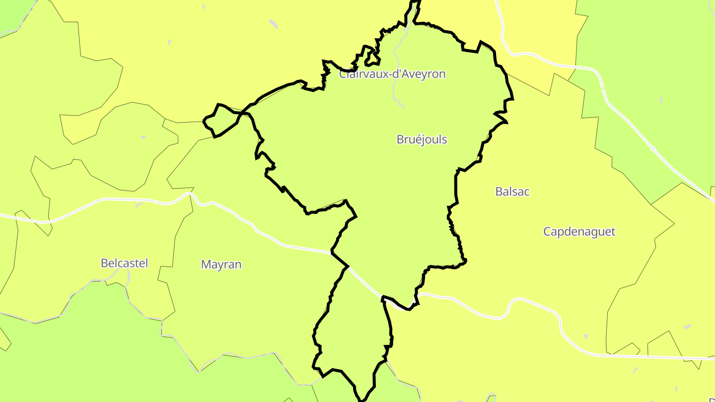 Carte des prix de l'immobilier Clairvaux-d'Aveyron