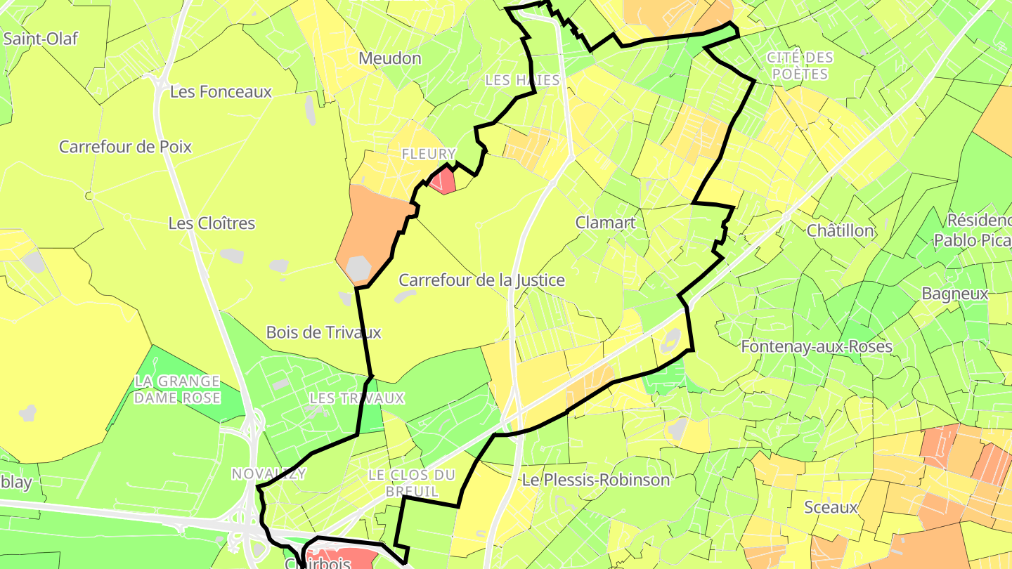 Carte des prix de l'immobilier Clamart