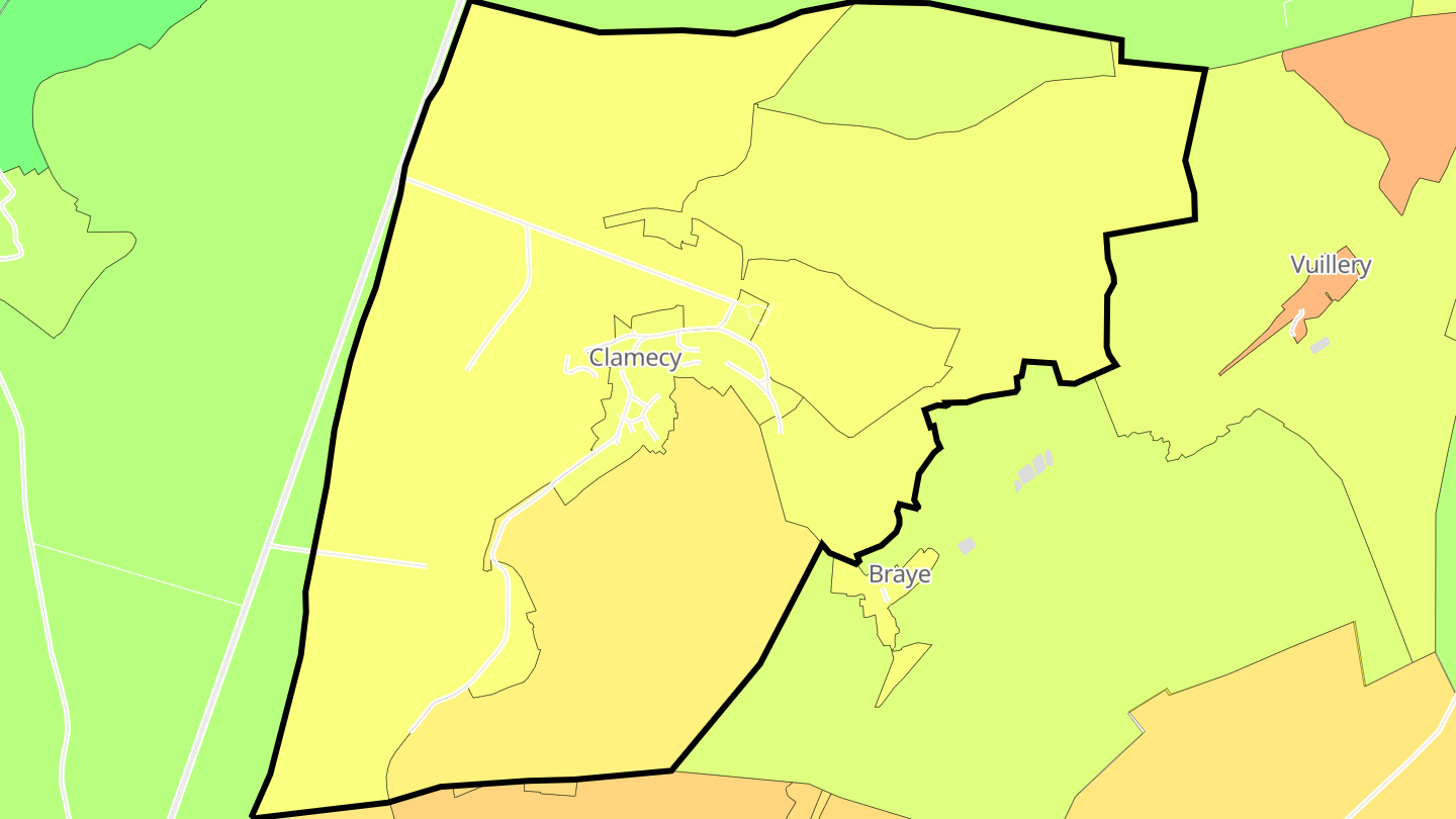 Carte des prix de l'immobilier Clamecy