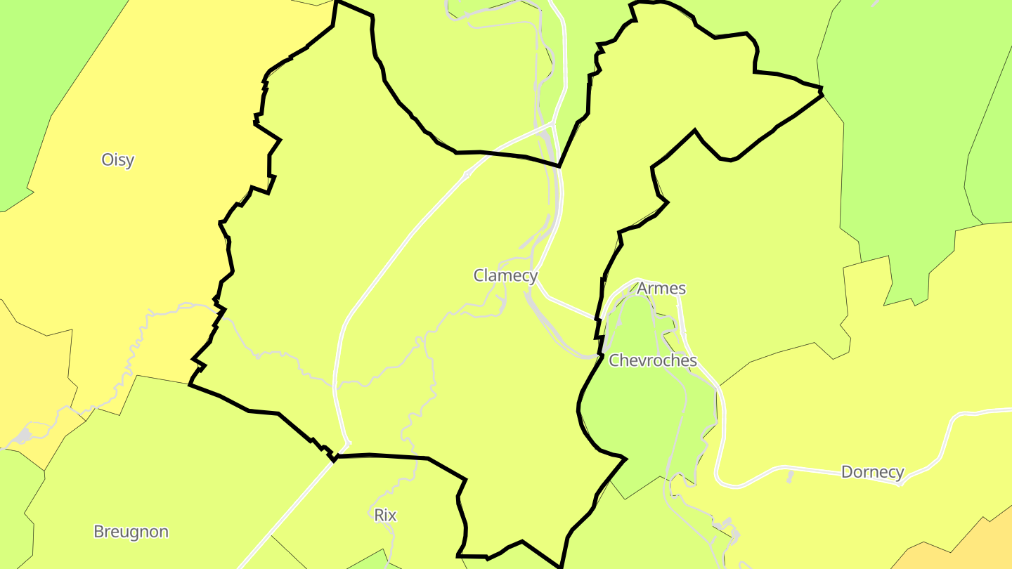 Carte des prix de l'immobilier Clamecy