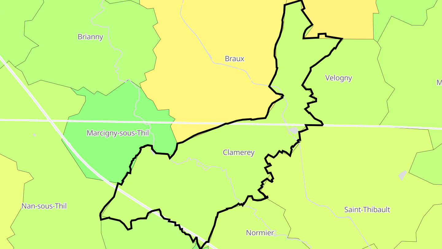 Carte des prix de l'immobilier Clamerey