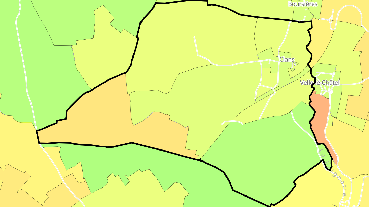 Carte des prix de l'immobilier Clans