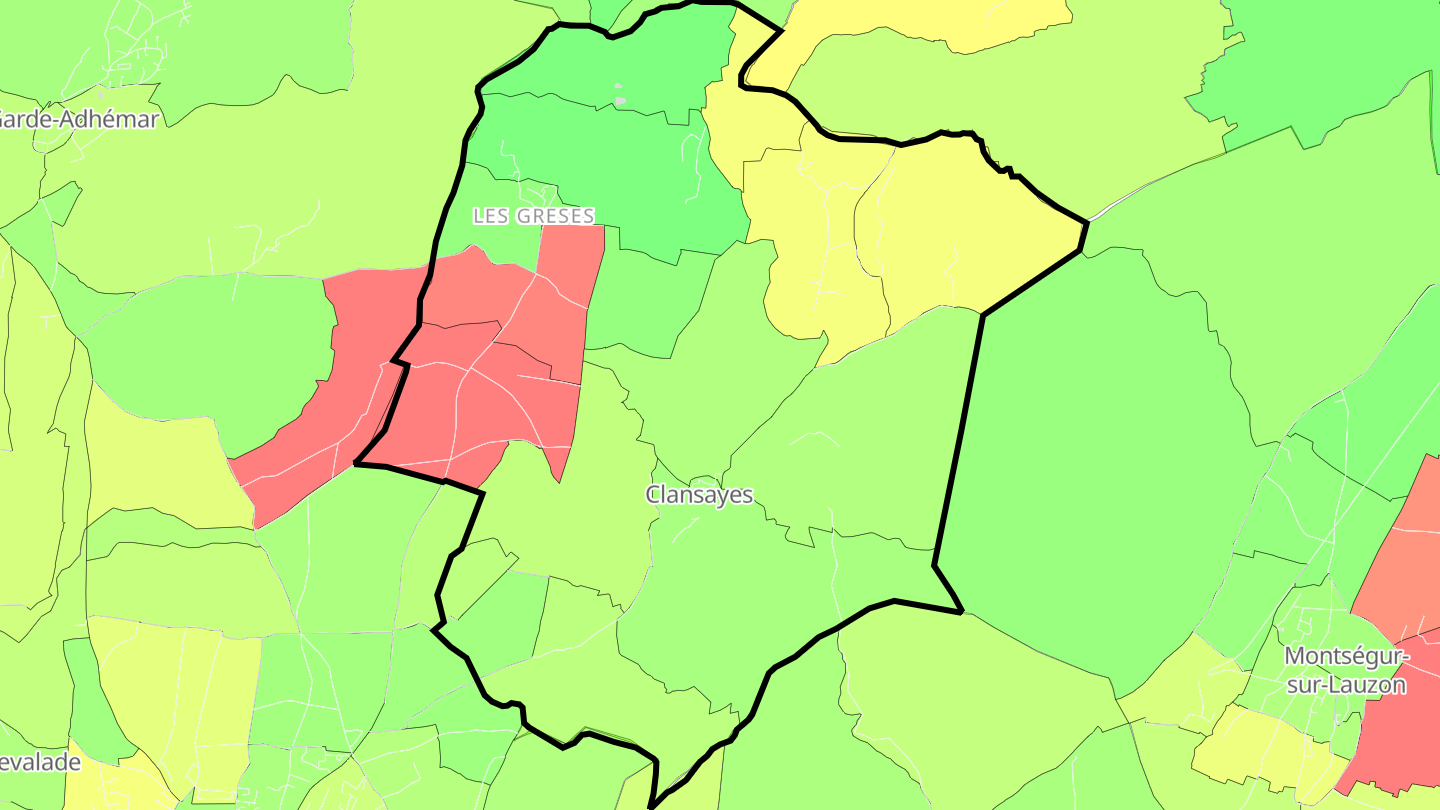 Carte des prix de l'immobilier Clansayes