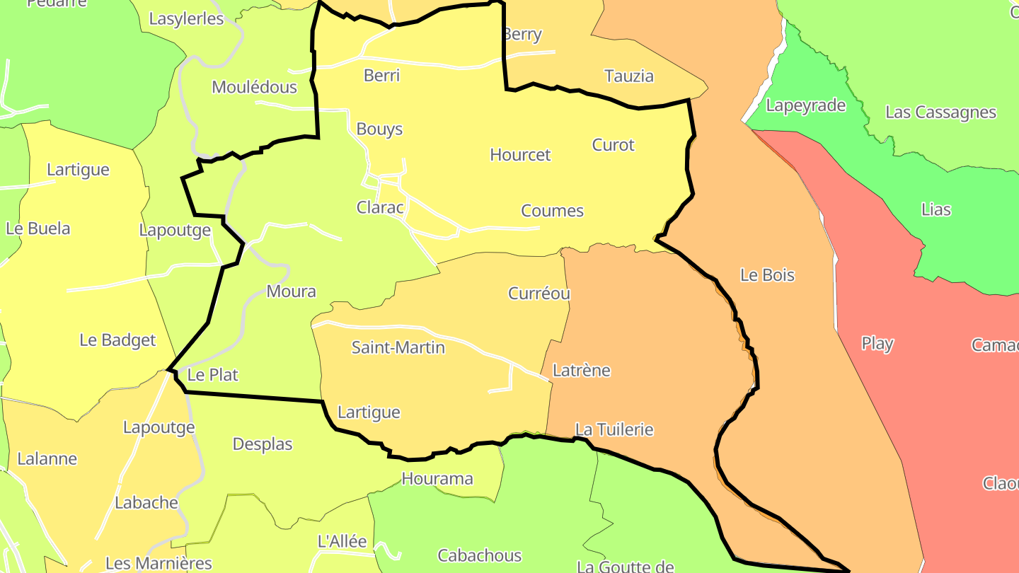 Carte des prix de l'immobilier Clarac