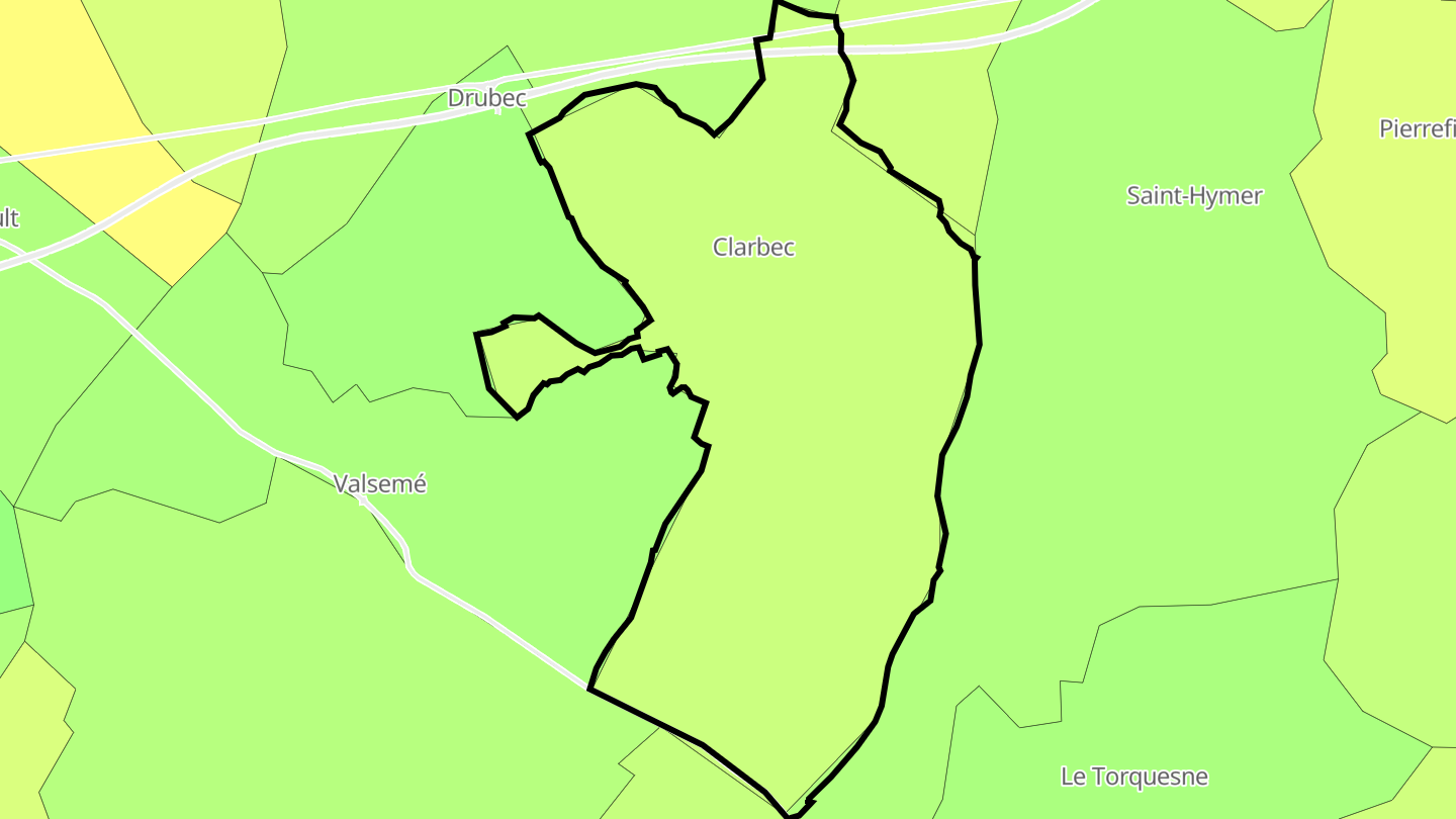 Carte des prix de l'immobilier Clarbec