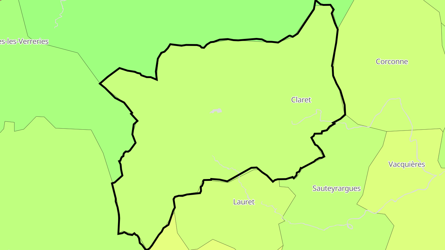 Carte des prix de l'immobilier Claret