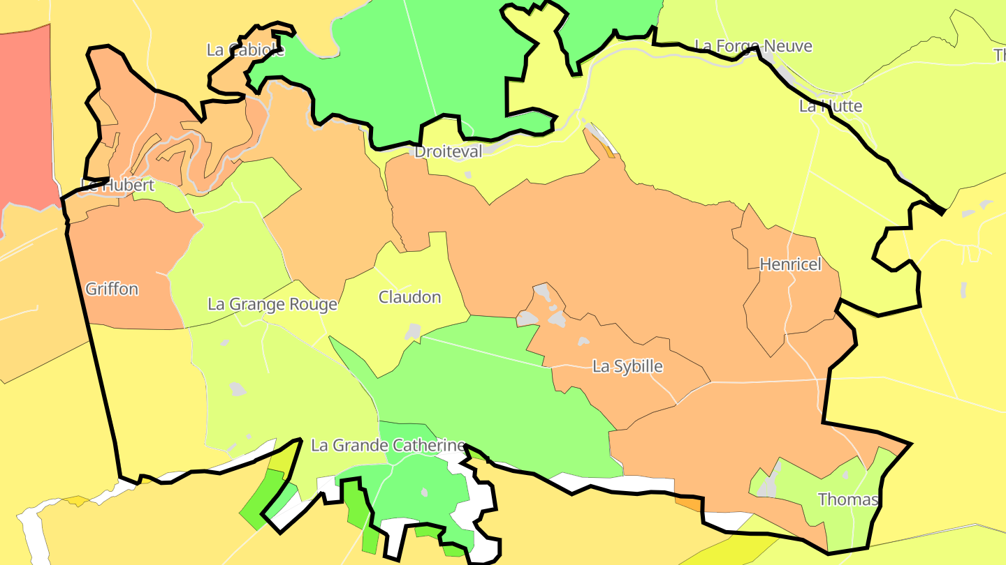 Carte des prix de l'immobilier Claudon