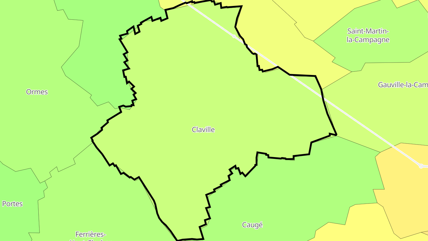 Carte des prix de l'immobilier Claville