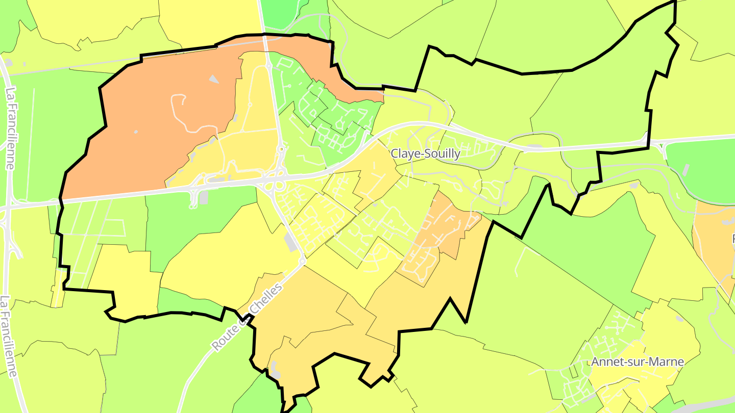 Carte des prix de l'immobilier Claye-Souilly