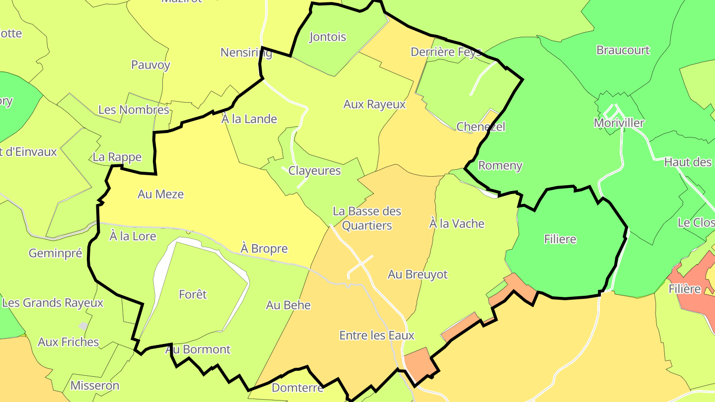 Carte des prix de l'immobilier Clayeures
