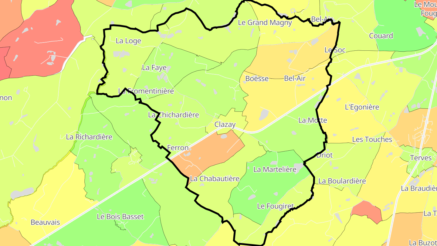 Carte des prix de l'immobilier Clazay