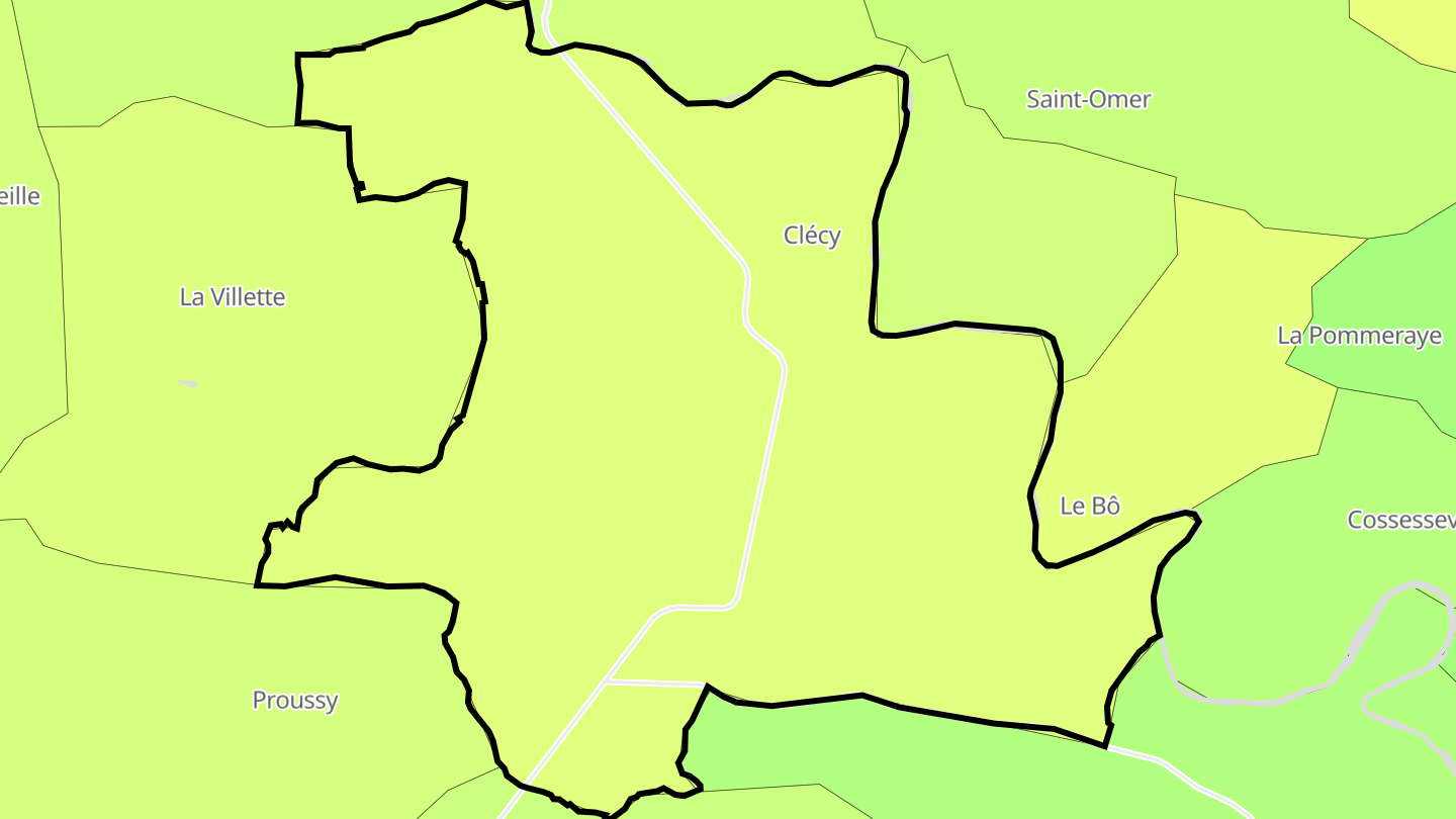 Carte des prix de l'immobilier Clécy