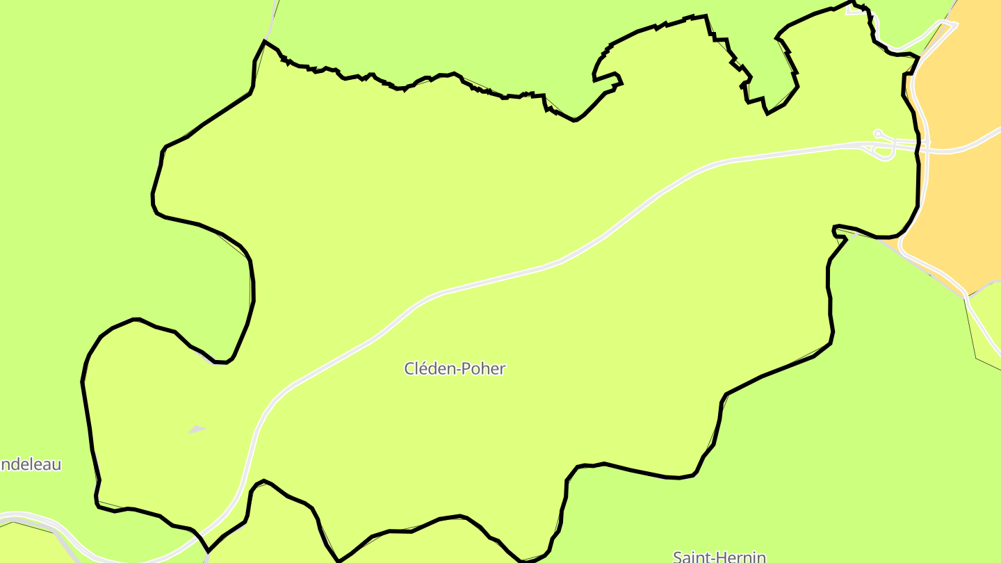 Carte des prix de l'immobilier Cléden-Poher
