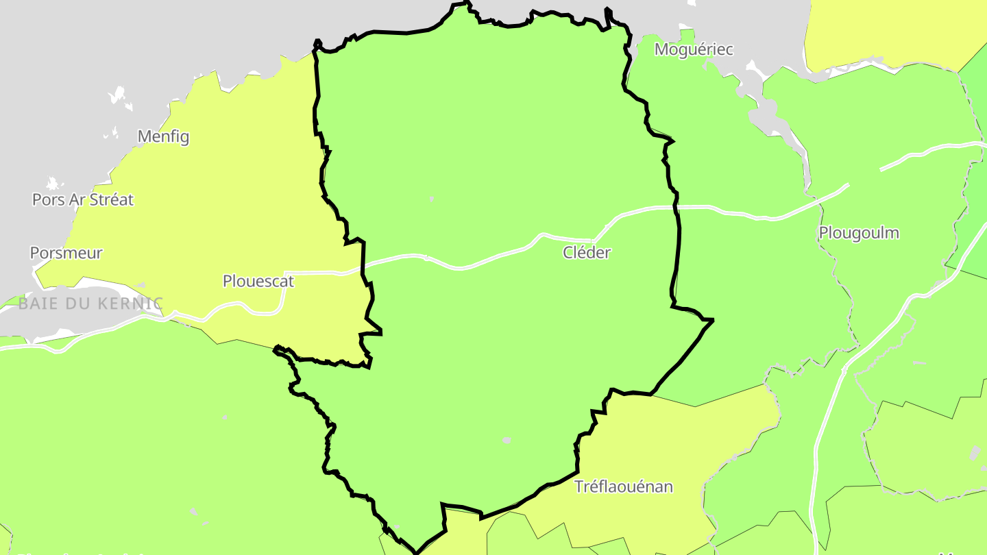 Carte des prix de l'immobilier Cléder