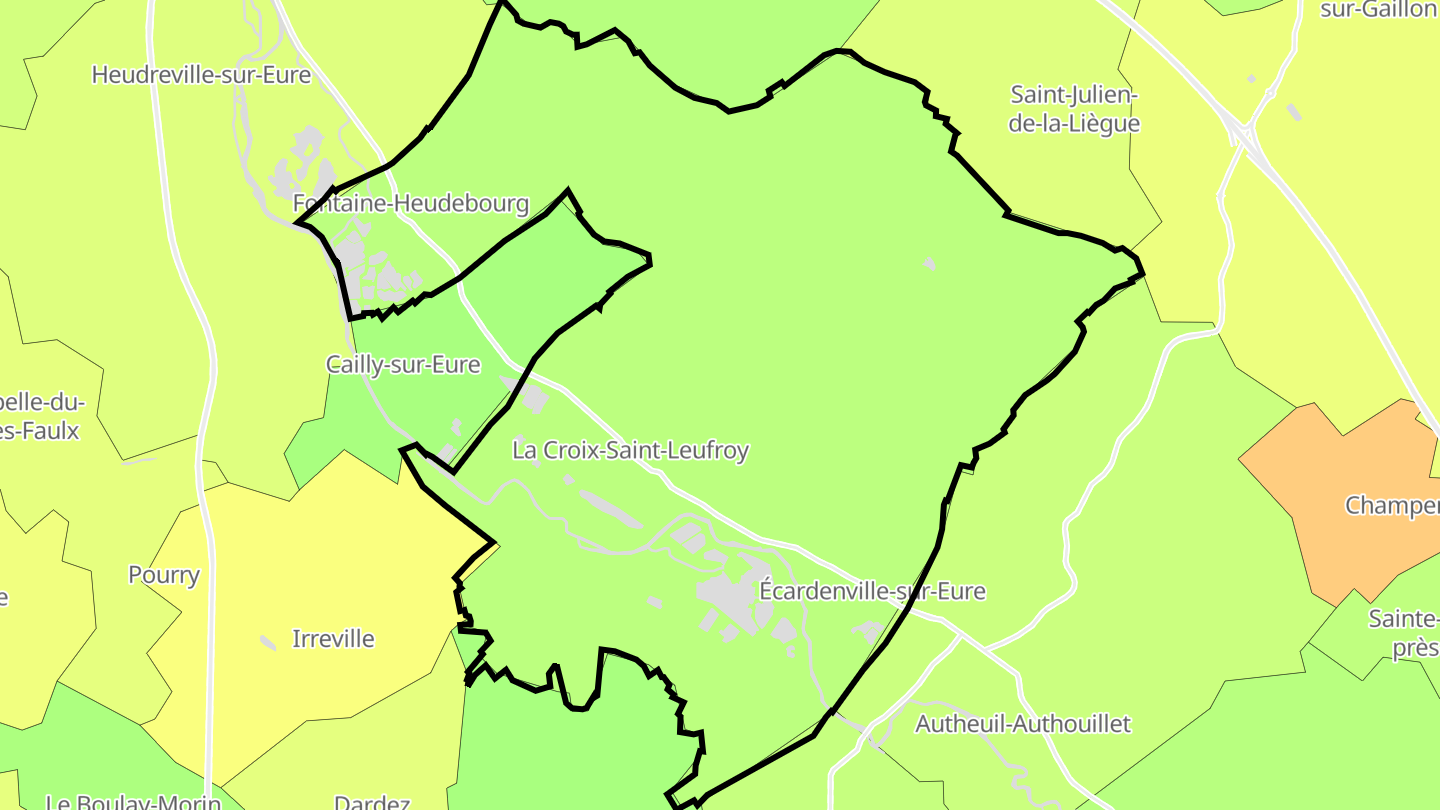 Carte des prix de l'immobilier Clef-Vallée-d'Eure