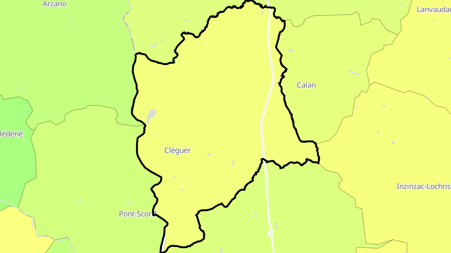 Carte des prix de l'immobilier Cléguer