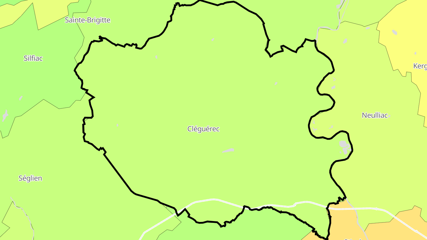 Carte des prix de l'immobilier Cléguérec