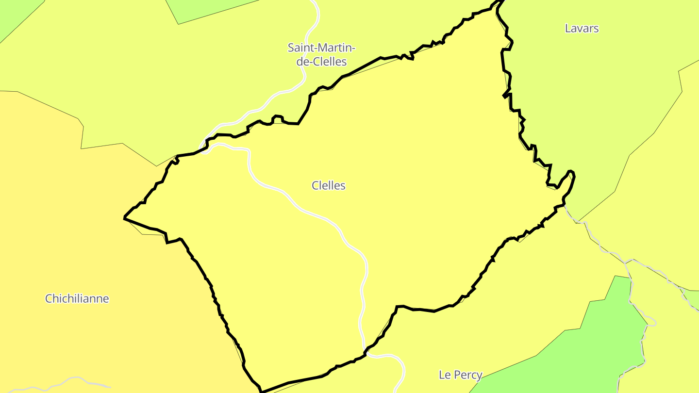 Carte des prix de l'immobilier Clelles