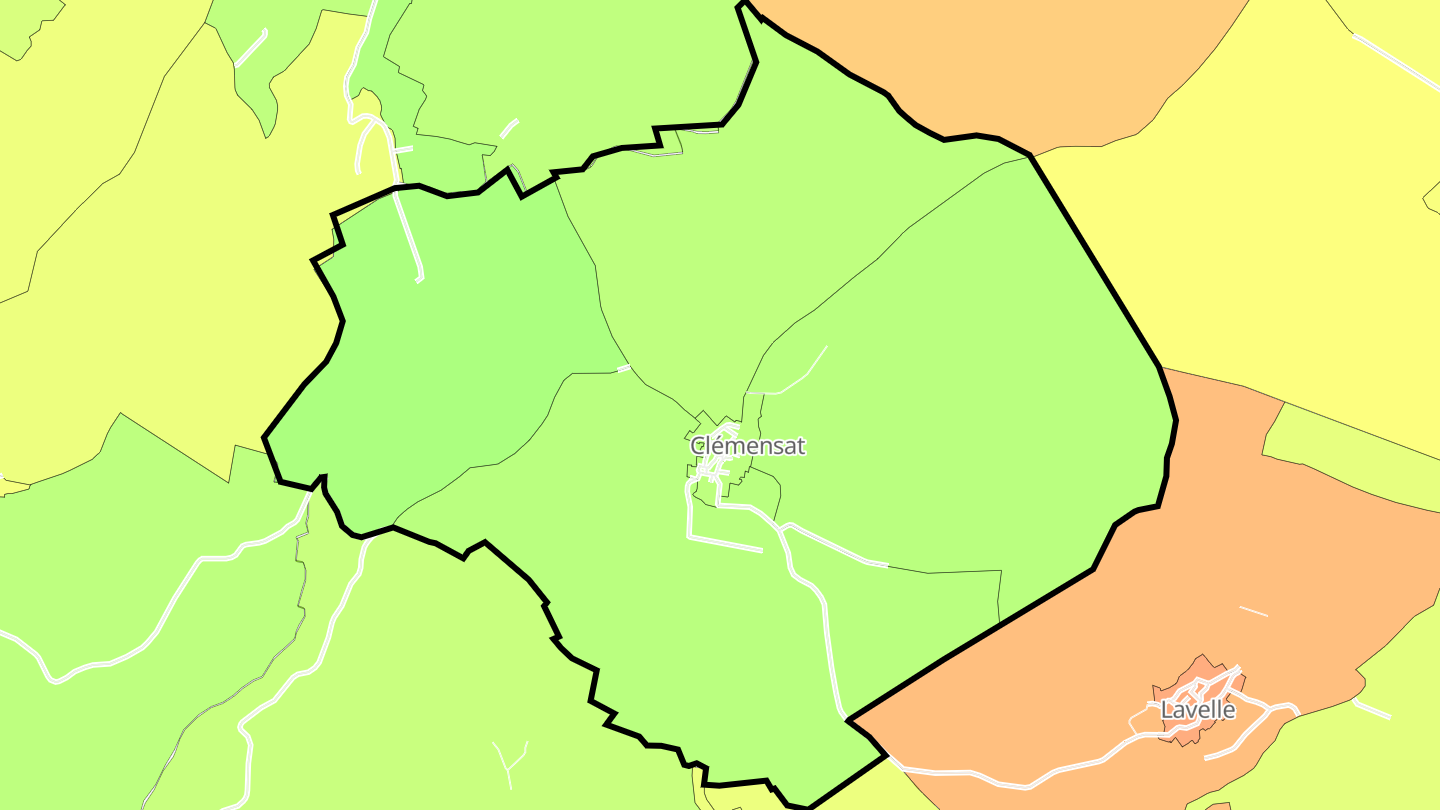 Carte des prix de l'immobilier Clémensat