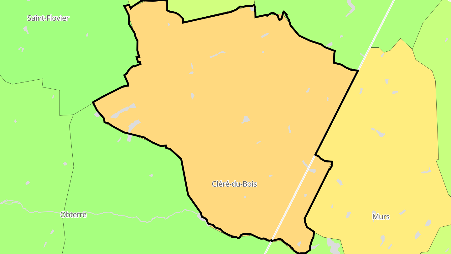Carte des prix de l'immobilier Cléré-du-Bois