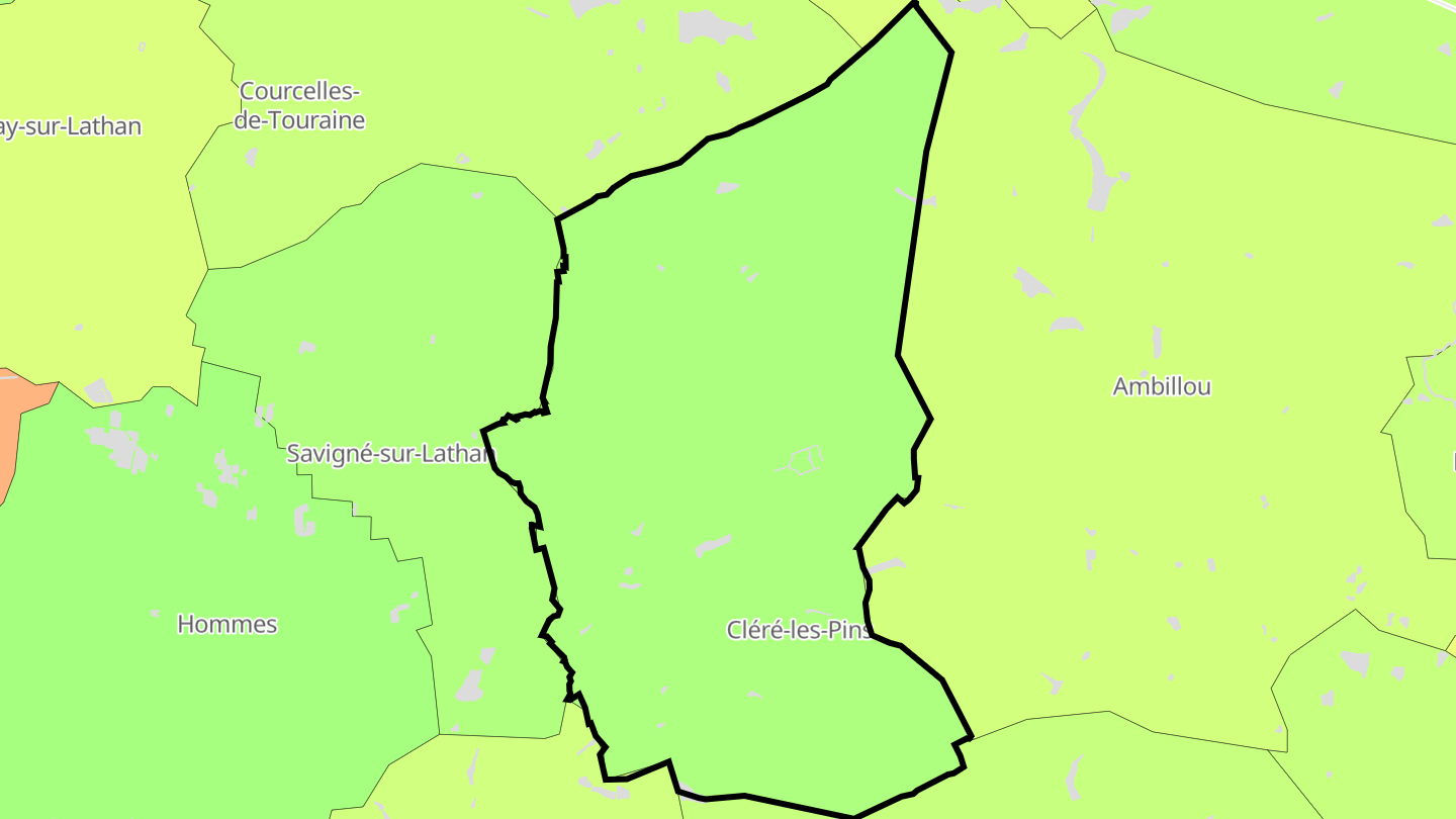 Carte des prix de l'immobilier Cléré-les-Pins