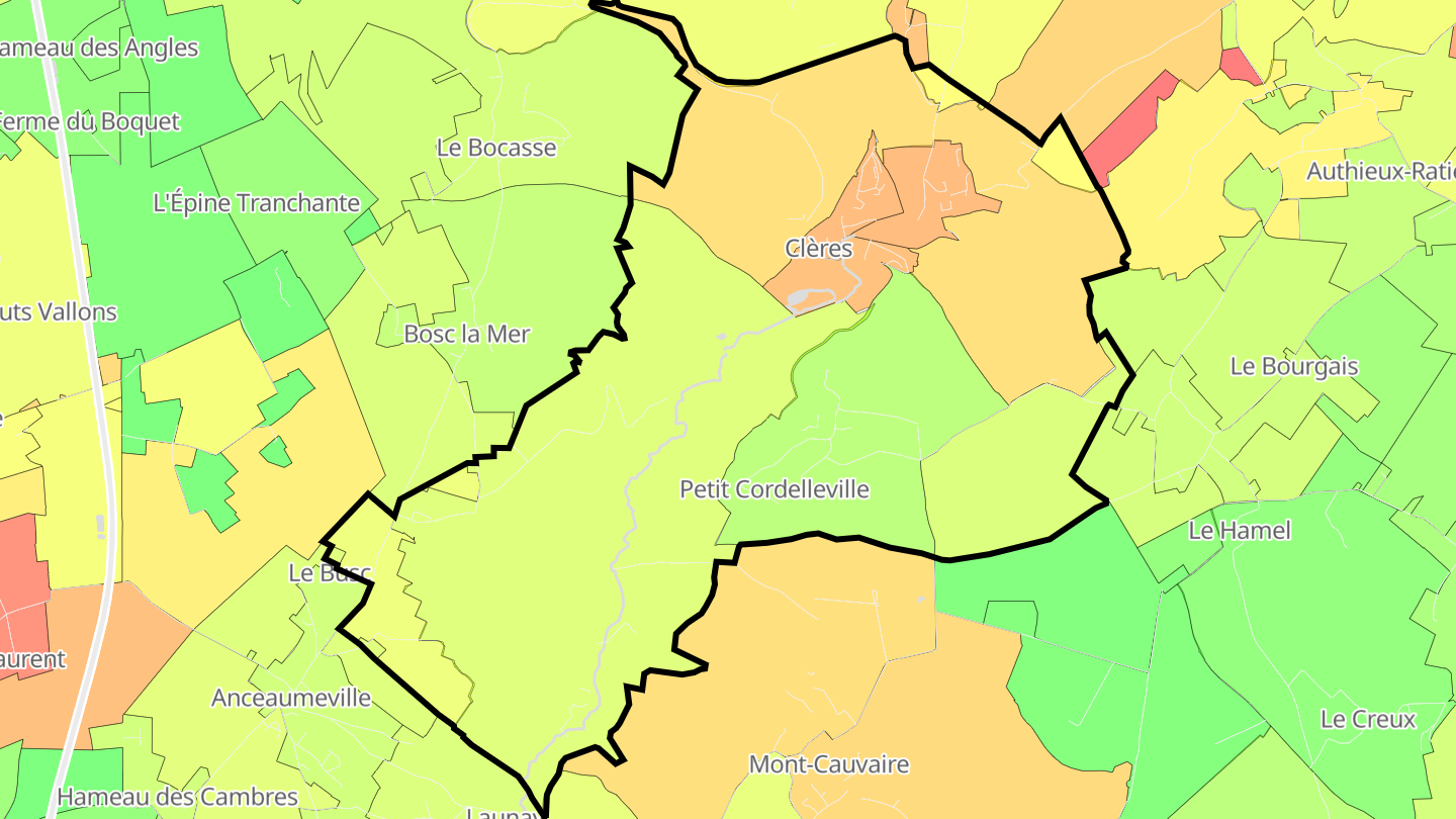 Carte des prix de l'immobilier Clères