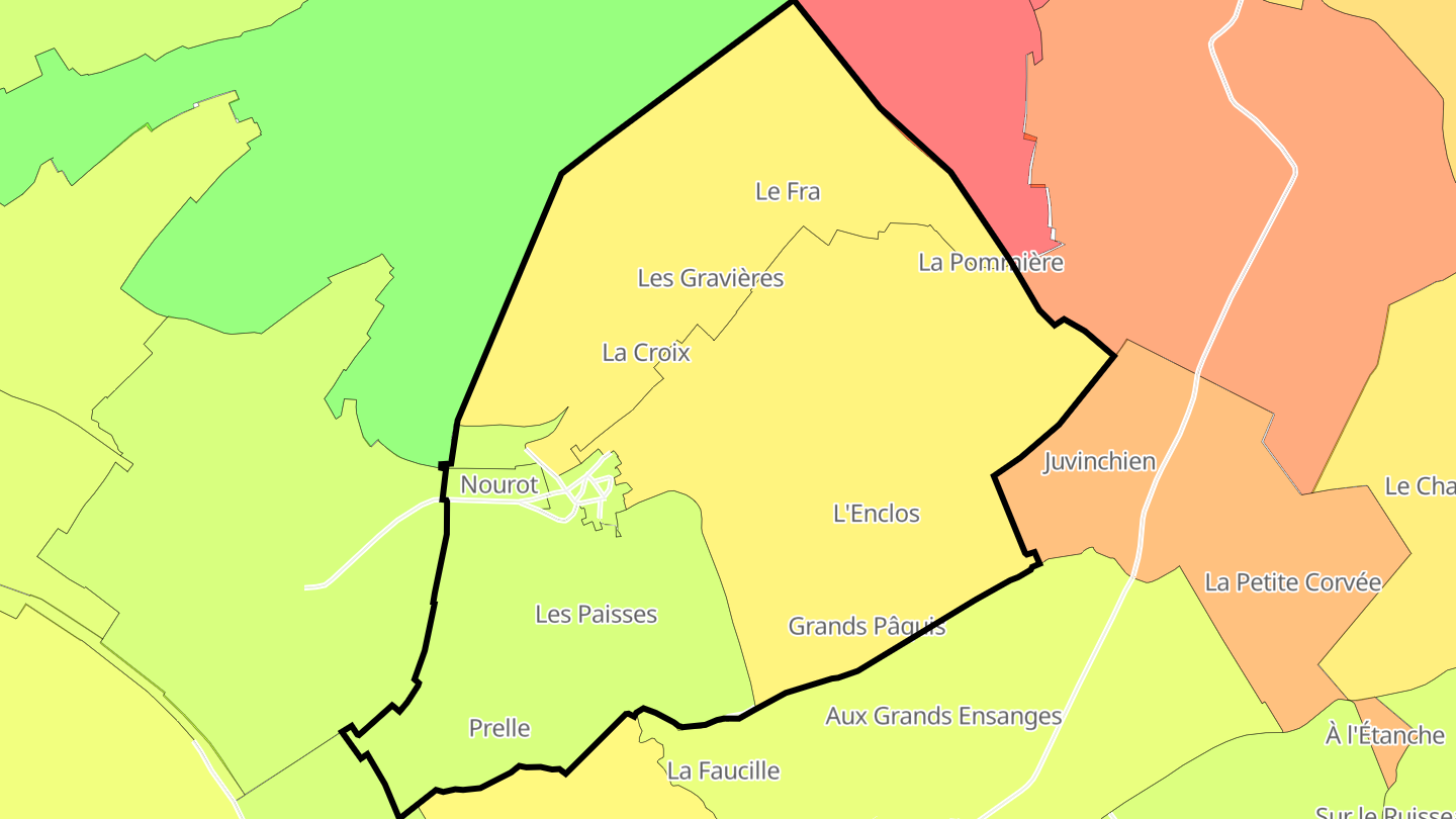 Carte des prix de l'immobilier Clérey-la-Côte