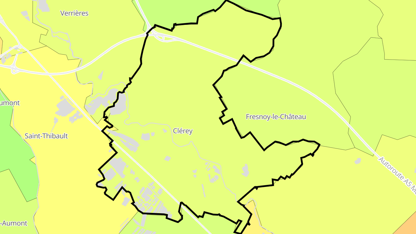 Carte des prix de l'immobilier Clérey