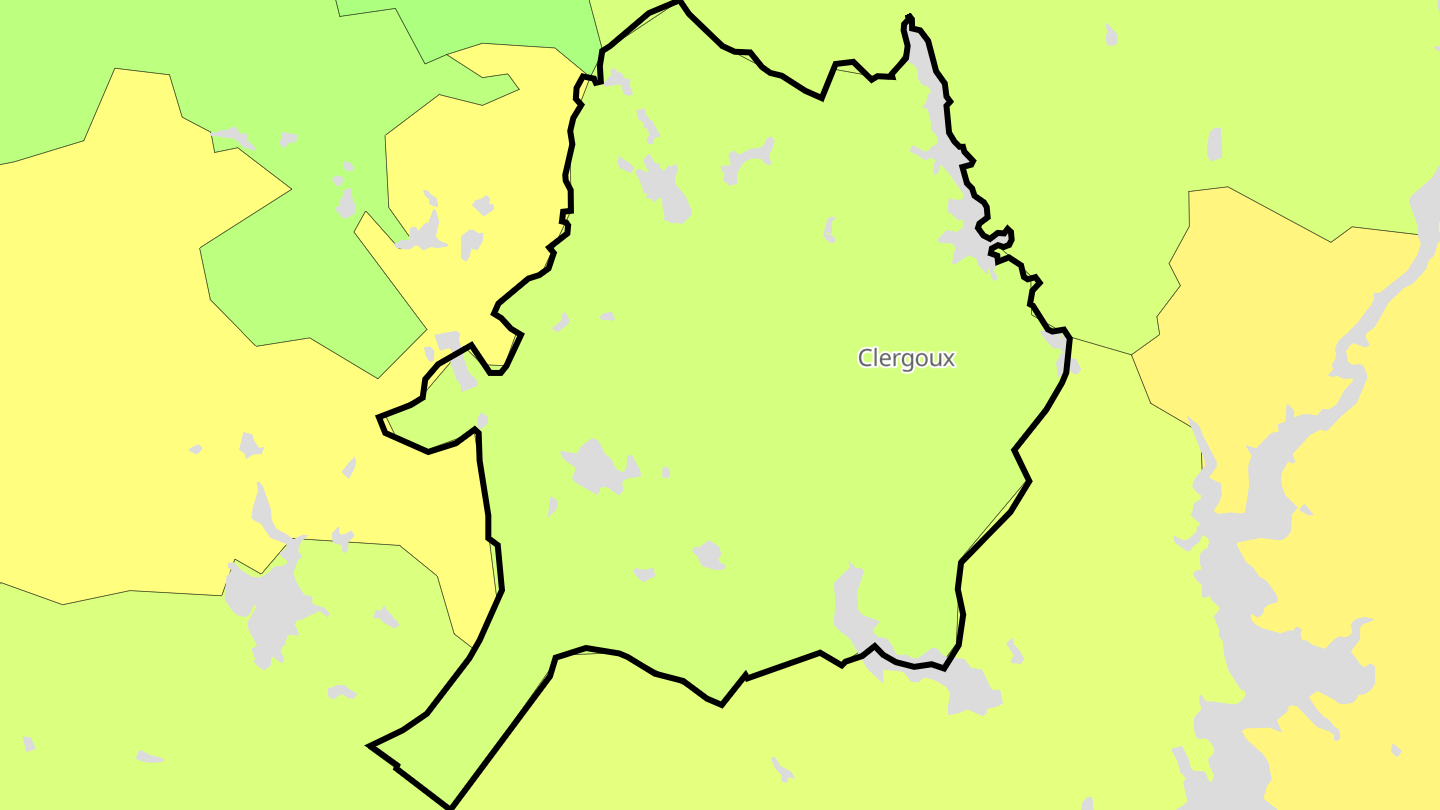 Carte des prix de l'immobilier Clergoux