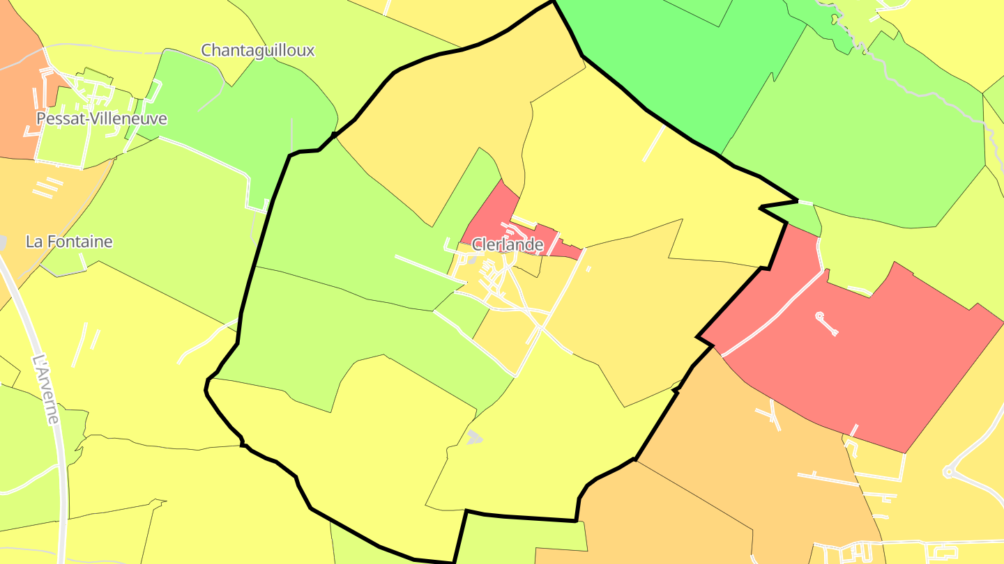 Carte des prix de l'immobilier Clerlande