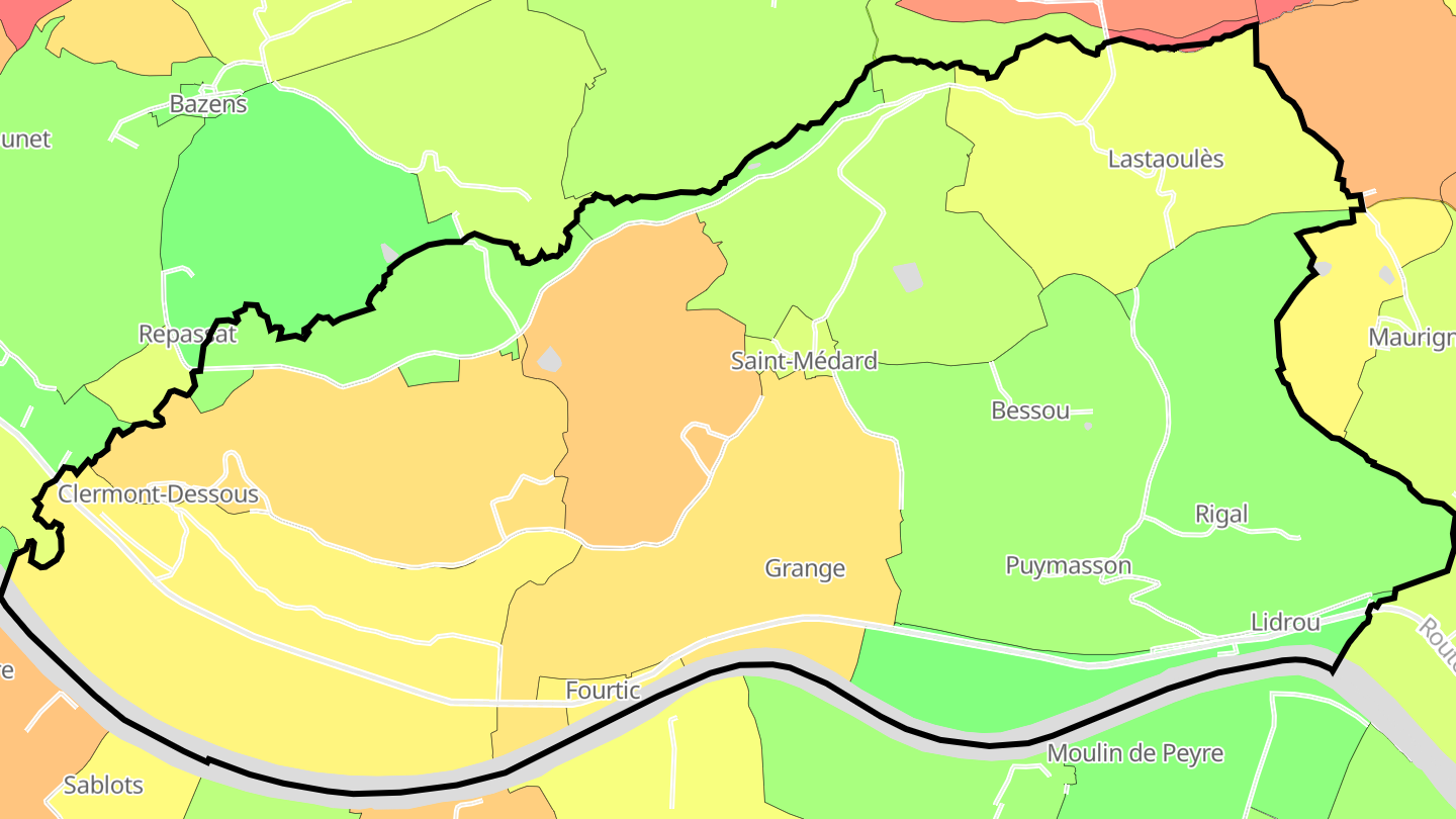 Carte des prix de l'immobilier Clermont-Dessous
