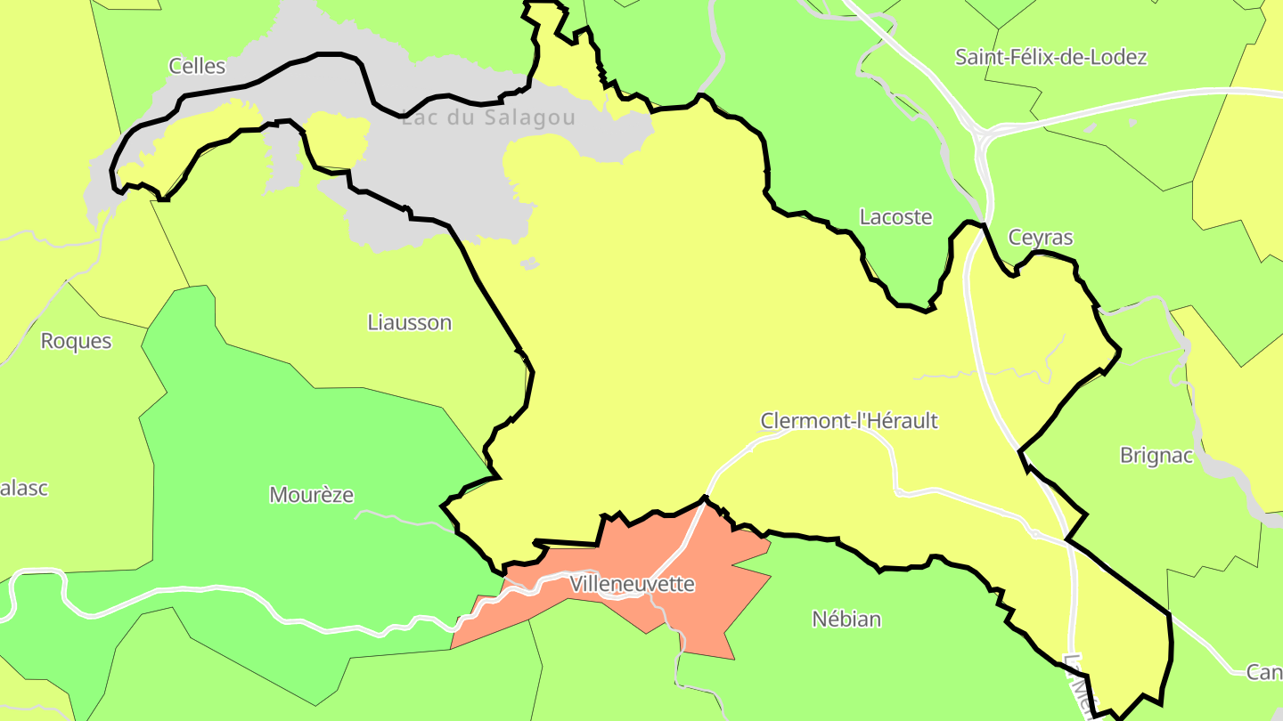 Carte des prix de l'immobilier Clermont-l'Hérault
