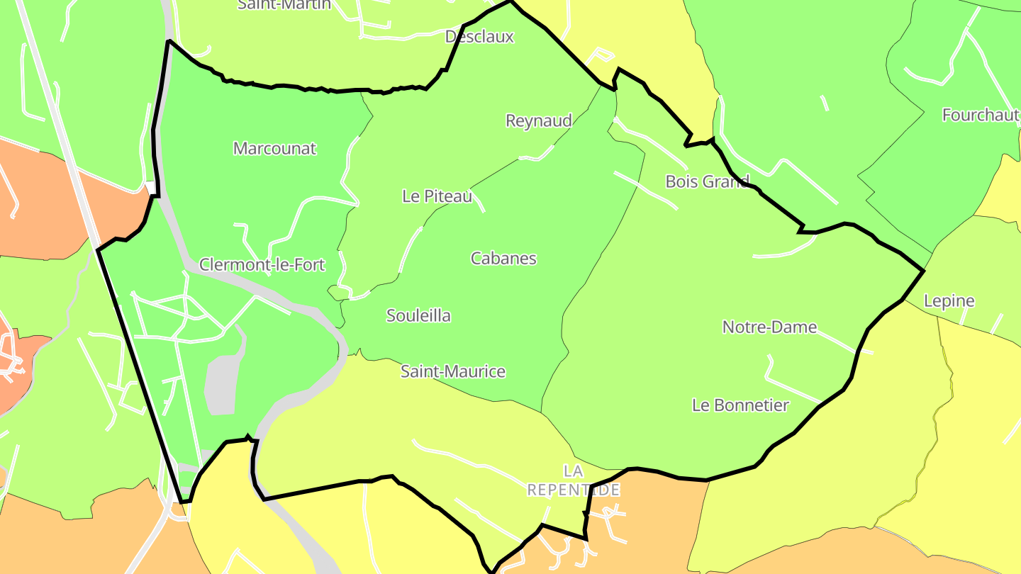 Carte des prix de l'immobilier Clermont-le-Fort
