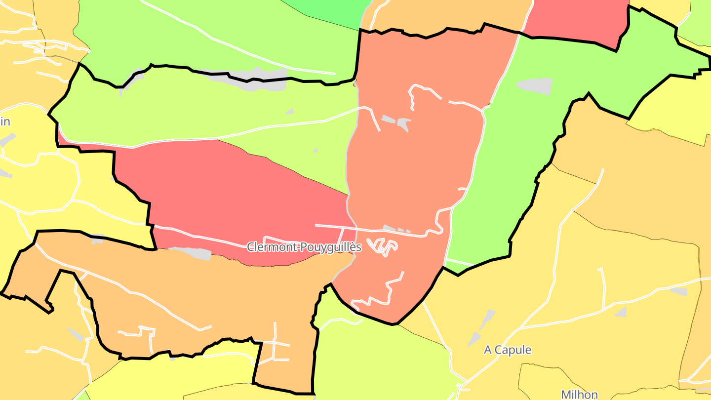 Carte des prix de l'immobilier Clermont-Pouyguillès