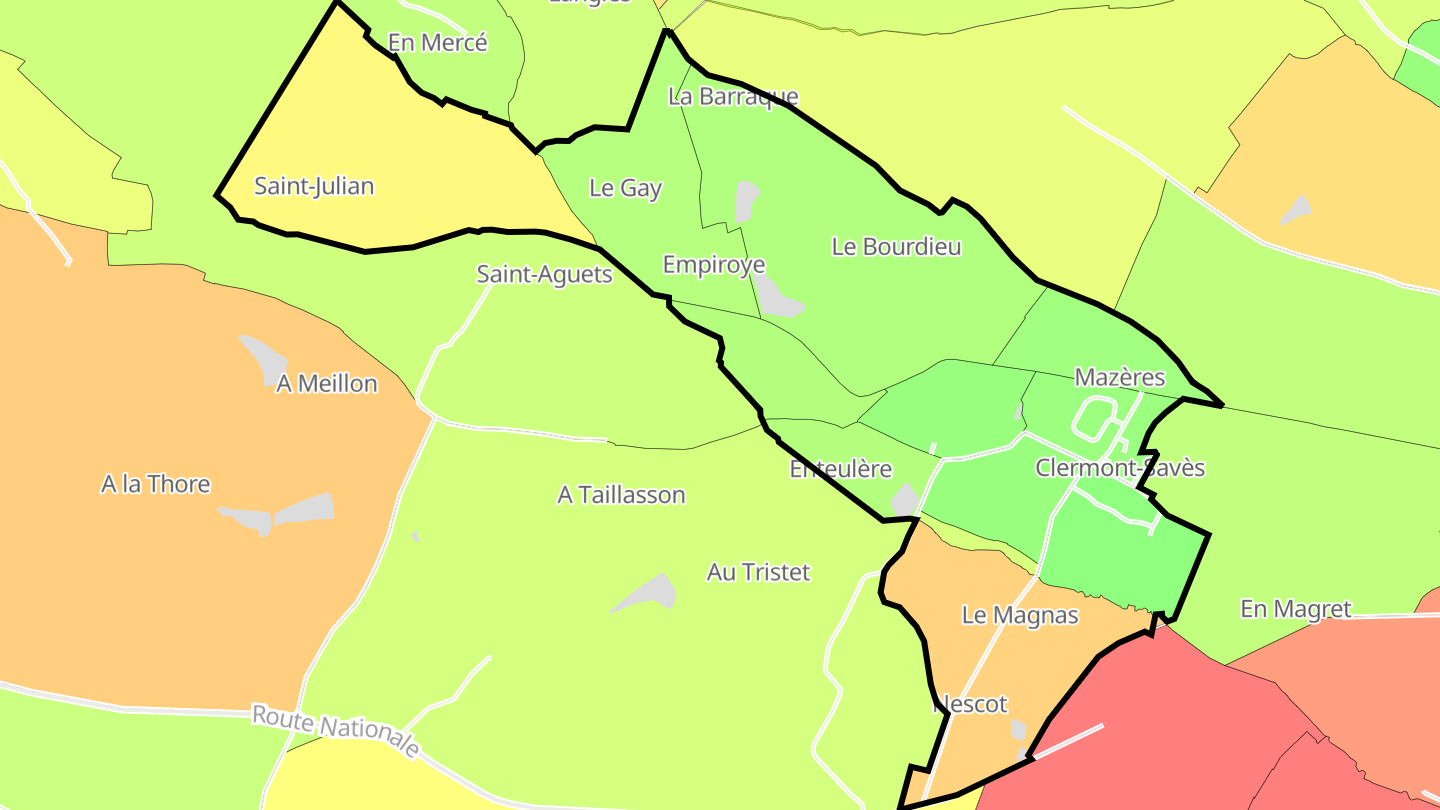 Carte des prix de l'immobilier Clermont-Savès