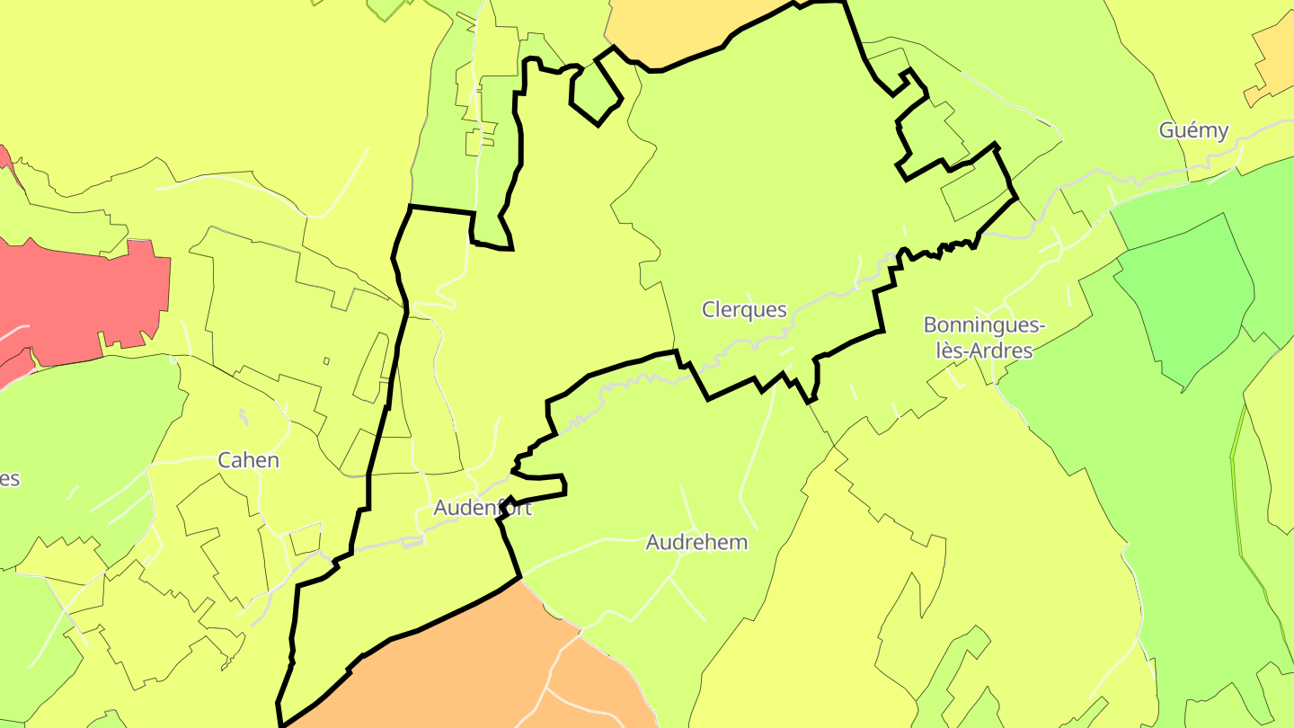 Carte des prix de l'immobilier Clerques