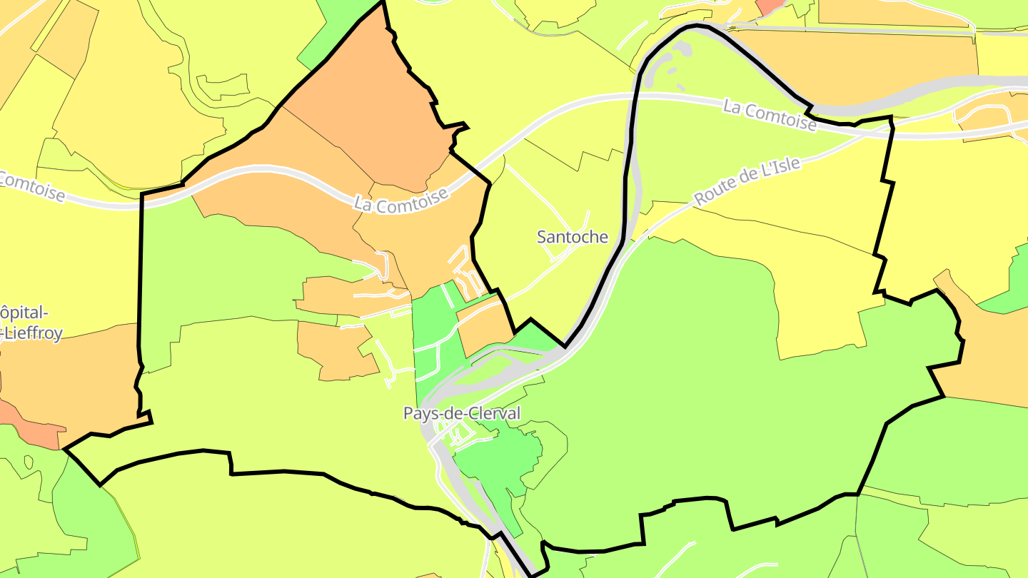 Carte des prix de l'immobilier Clerval