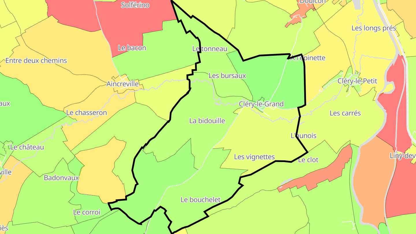 Carte des prix de l'immobilier Cléry-le-Grand