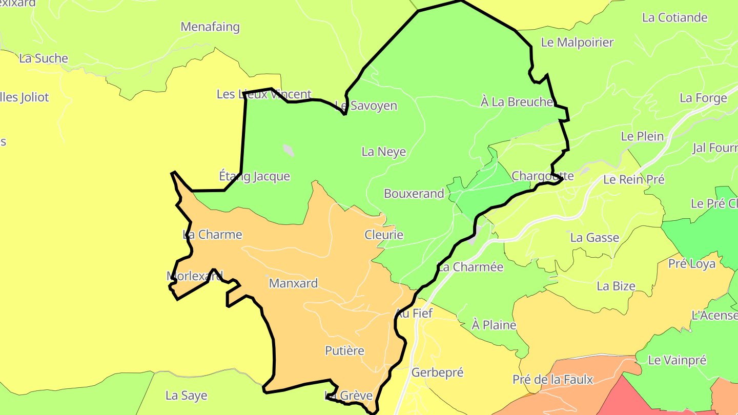 Carte des prix de l'immobilier Cleurie