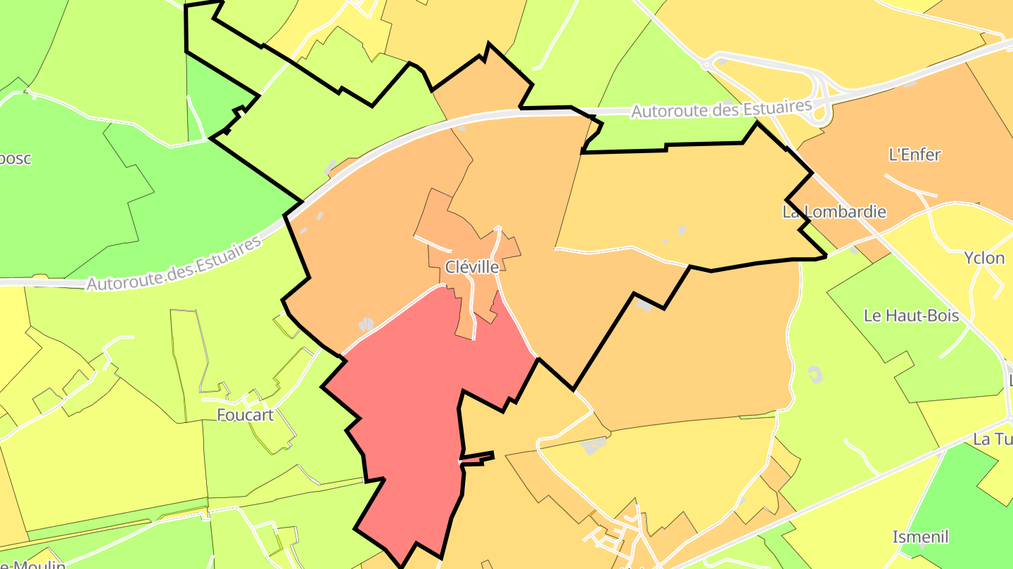 Carte des prix de l'immobilier Cléville