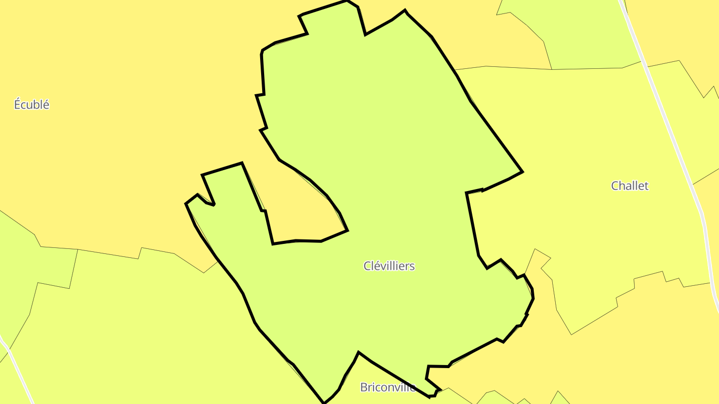 Carte des prix de l'immobilier Clévilliers