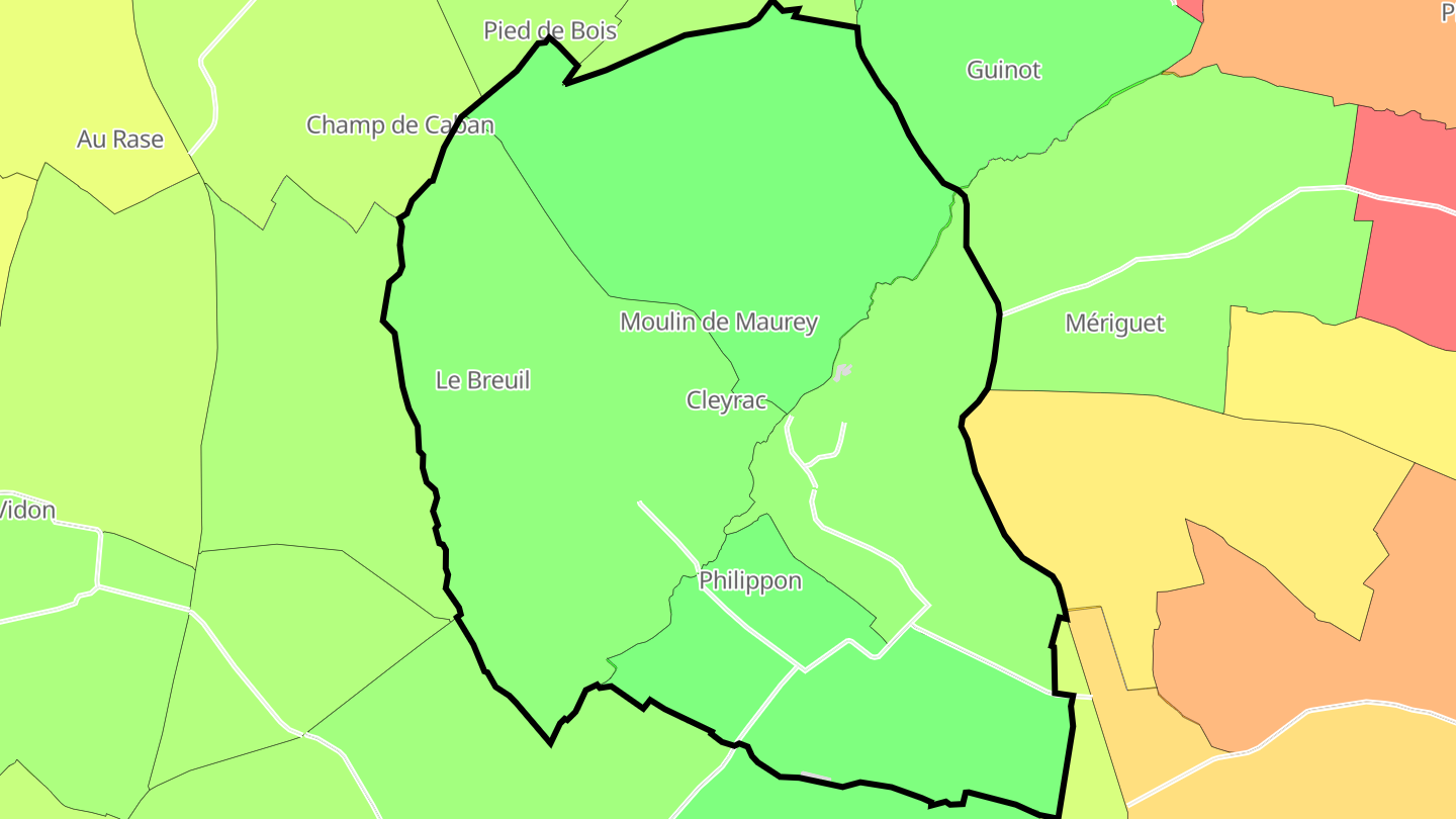 Carte des prix de l'immobilier Cleyrac