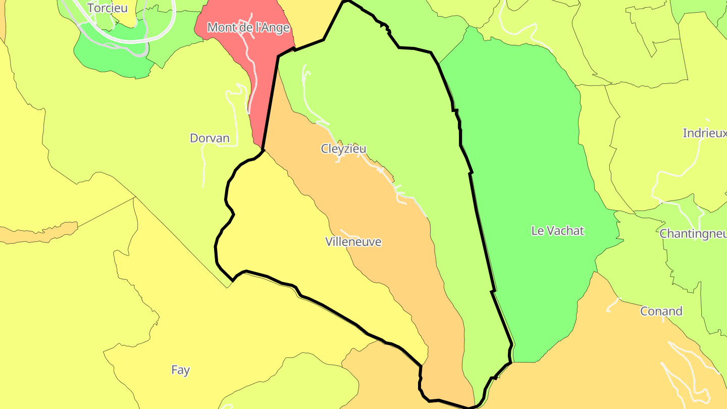 Carte des prix de l'immobilier Cleyzieu