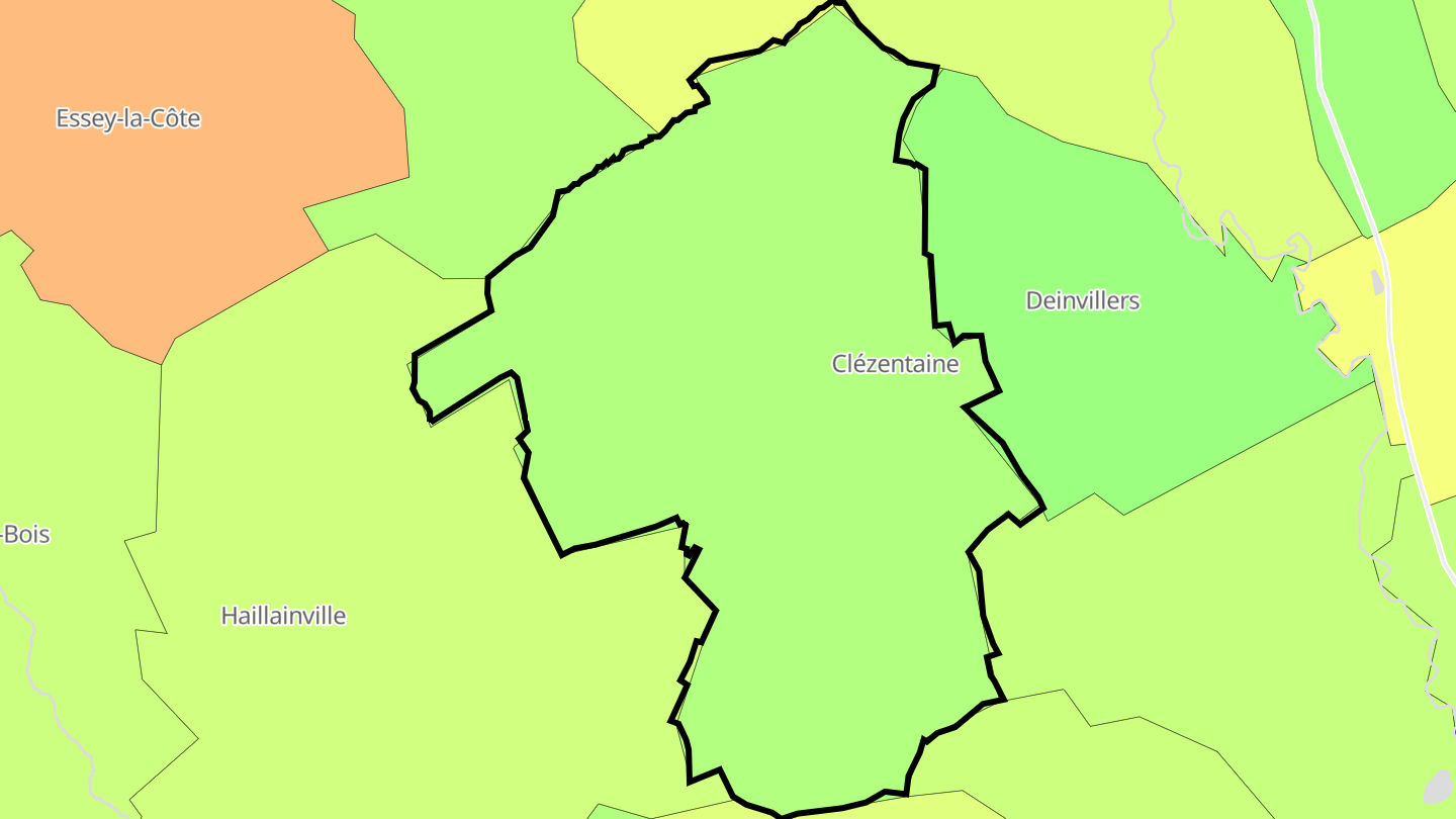 Carte des prix de l'immobilier Clézentaine